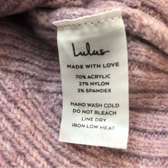 Lulu's Lavender Knit Turtleneck Sweater Long Sleeve Oversized Size S NEW - Picture 8 of 8